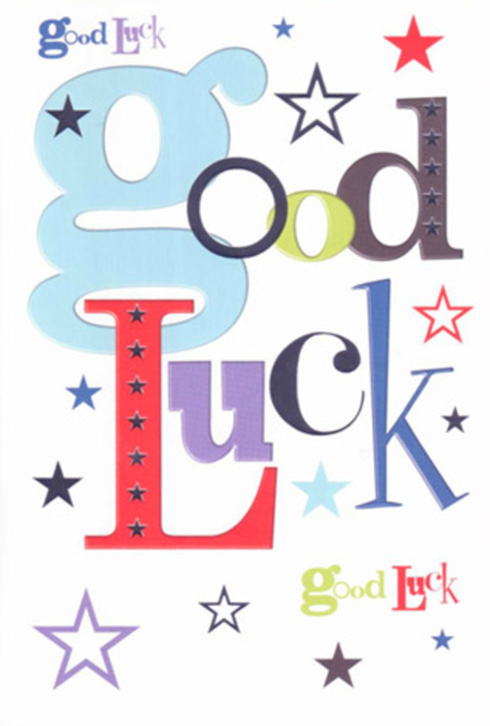 A delightful sense of vibrancy pulses from this luck-filled card, capturing the artistic personality that characterises Pimlico's floral scene. Bursts of typography-wide, pastel blue, slender jet-black, and luminous red-all come alive against a spacious white canvas, each letter animated with its own subtle flair, not unlike blooms artfully positioned in a window display along Lupus Street. Sprinkled liberally across the card's face, glittering stars in navy, lilac, and moss green add a playful spark, evoking the anticipation of wishes cast beneath the twinkling London sky. The design itself projects a kind-hearted cheer, each hue given space to breathe, reminiscent of a lush spring bouquet left open to the light by a thoughtful local florist. There's a tactile delight in the creamy cardstock, expertly printed so that the words seem to lift slightly as you run your fingertips across them. This card delivers more than a phrase; it becomes a talisman infused with hope and the signature optimism often seen at Pimlico celebrations-a companion for anyone standing at the threshold of a new adventure, quietly echoing the laughter and support of friends from around the community.