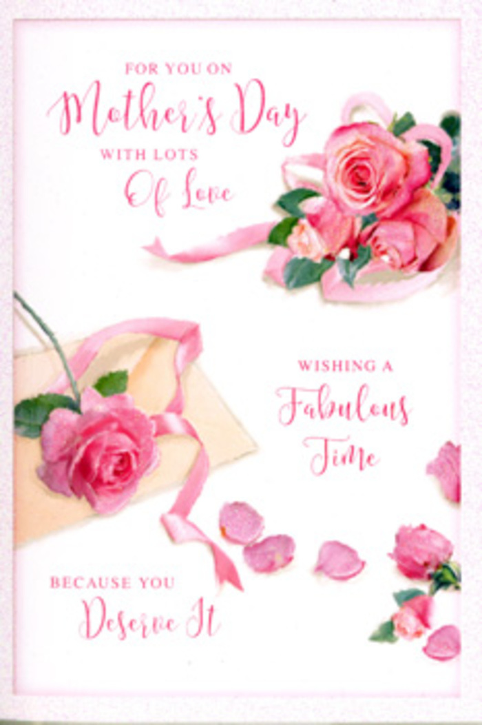 On this Mother's Day card, the design unfolds like a carefully arranged tabletop bouquet, created with the same artistry a florist would bring to a vase of fresh roses in Pimlico. The central focus is a cluster of full-bodied pink roses, layered with petals that range from the palest blush to a richer rose hue, each bloom appearing soft and velvety, as if it carries the faint fragrance of a spring garden near Pimlico Road. The roses are not rigidly arranged; instead, they sit in a natural, relaxed formation, with a few flowers leaning outward, drawing the eye around the card. Scattered petals drift freely across the pale background, adding an airy, romantic feeling, like traces of a bouquet that has just been gently rearranged on a dining table after breakfast in bed. A pastel ribbon loops through the main floral cluster, its satin-like surface catching subtle highlights, suggesting the touch of skilled hands that have tied many Mother's Day arrangements. Flowing hand-lettered script carries a heartfelt message, the ink slightly glossy and curved in graceful strokes, complementing rather than overpowering the floral imagery. The lighting is soft and diffuse, without harsh shadows, giving the impression of a calm, bright morning in a Pimlico home. Creamy whites and layered pinks dominate the scene, creating a soothing palette that feels both refined and deeply affectionate. The card looks as if it has been thoughtfully paired with a fresh bouquet for local delivery, an elegant way to send love and appreciation to mothers across Pimlico.